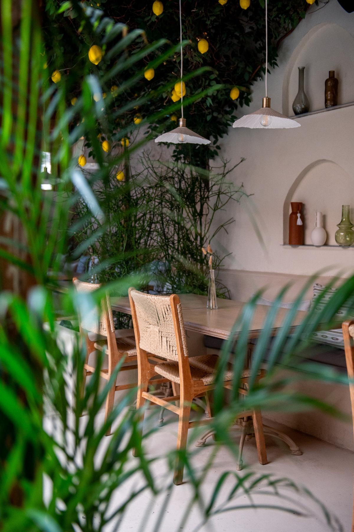 The dining room at Strouga local gastronomy